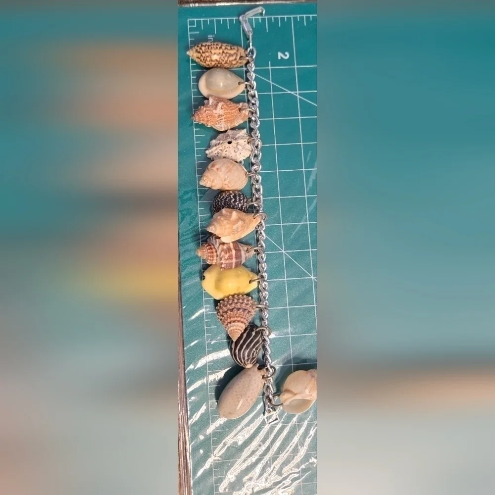 Various seashell charms bracelet